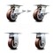 Service Caster 5 Inch Polyurethane Caster Brakes/Swivel Locks and 2 Rigid, 2PK SCC-35S520-PPUB-SLB-BSL-2-R-2 - alternate 1